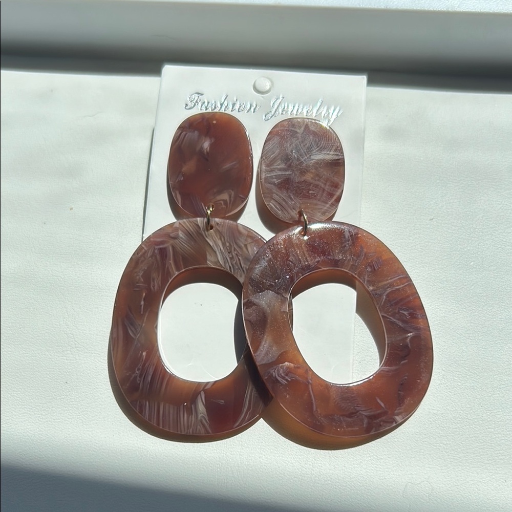 Brown Fashion Jewelry Statement Earrings